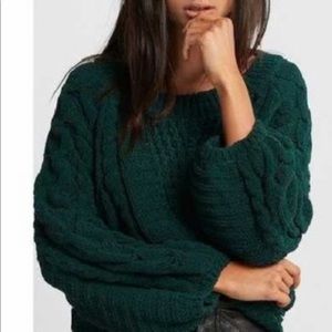 Express chenille balloon sleeve sweater